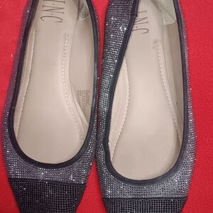 INC International Concepts Women's Sparkling Black Flats